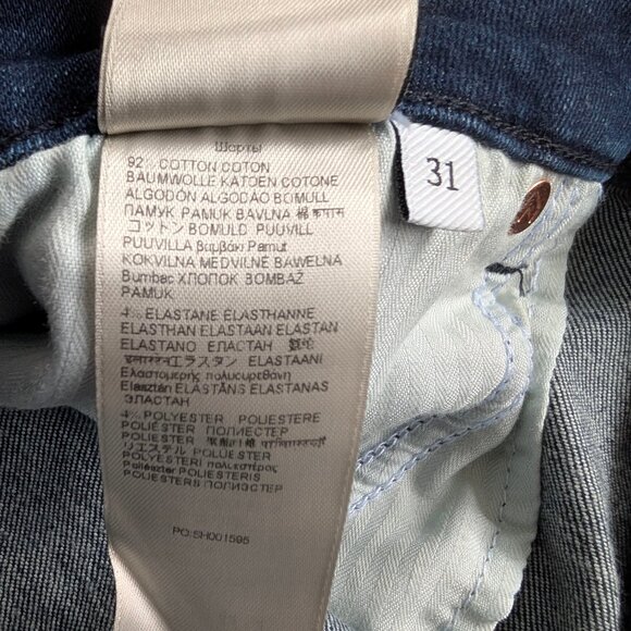 NEW 7 For All Mankind Rolled Hem Denim Shorts Women's 31 Kaia Jean mid rise blue - Picture 13 of 13